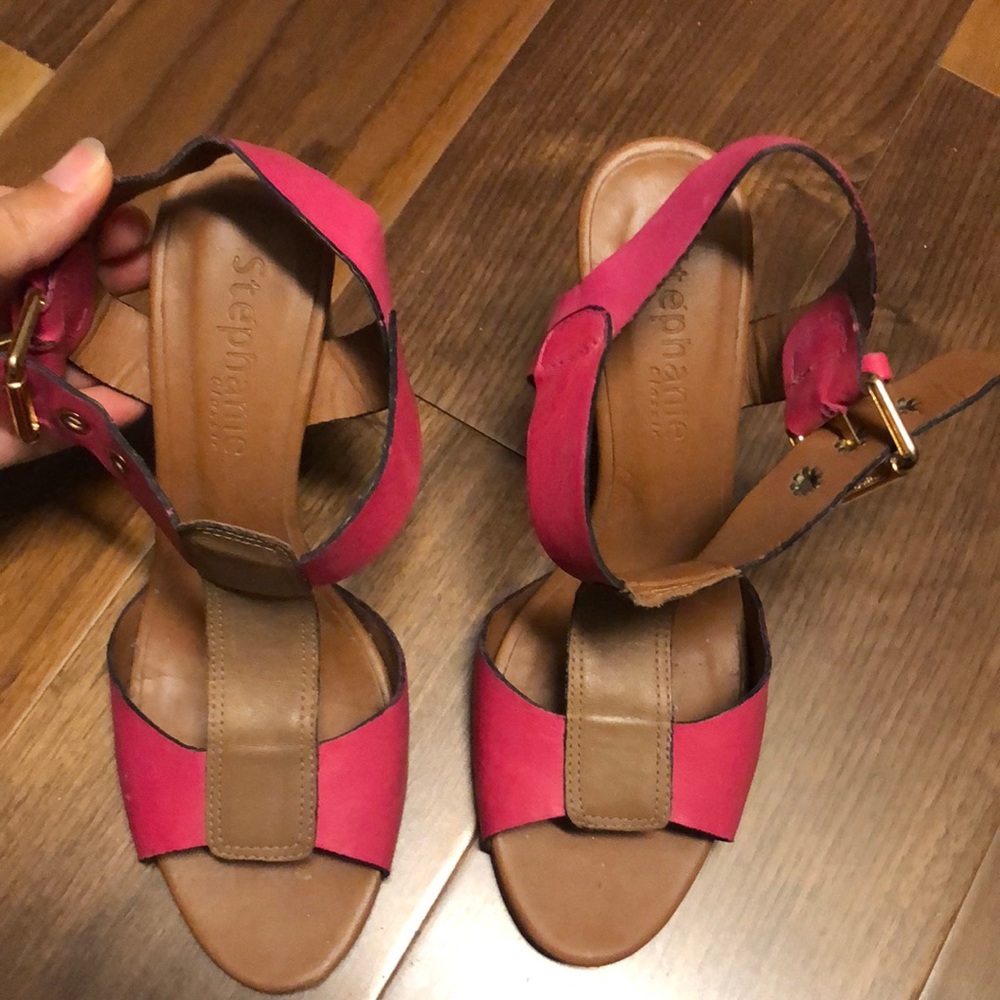 Pink sandals heels